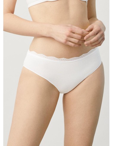 Braga midi de algodón con blonda en...