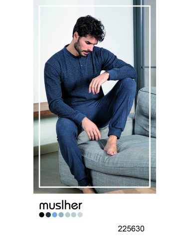 PIJAMA HOMBRE JACQUARD CAMISA MUSLHER...