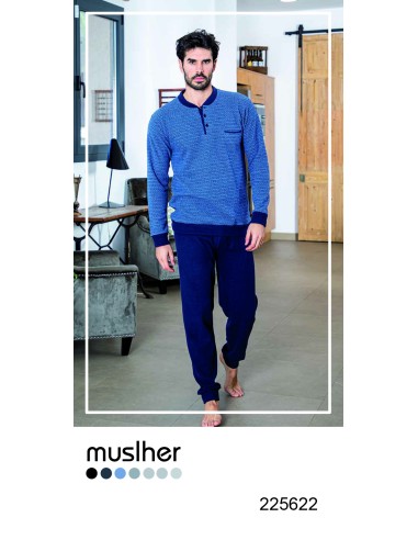 PIJAMA HOMBRE JACQUARD ESPÍGA MUSLHER...