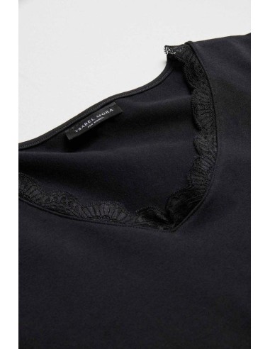 Camiseta de manga larga con encaje...