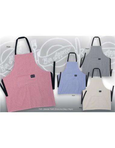 Delantal de cocina a rayas con...