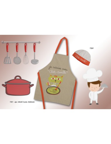 Delantal infantil con gorro marca...