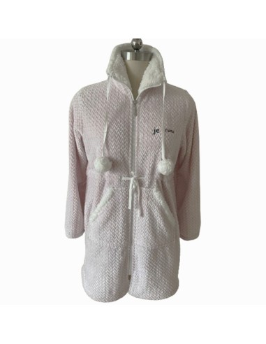 Bata corta de mujer con cremallera...