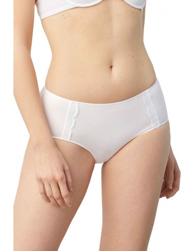 Braga alta de algodón con blonda...