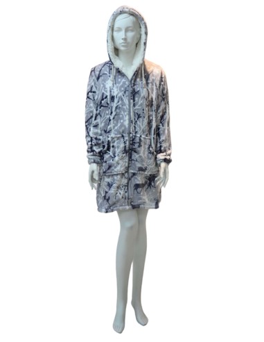 Bata corta de mujer con cremallera...