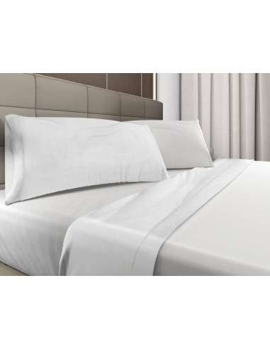 Juego de sábanas blancas de algodón...