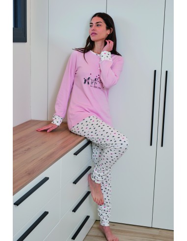 Pijama de mujer de interlock perchado...