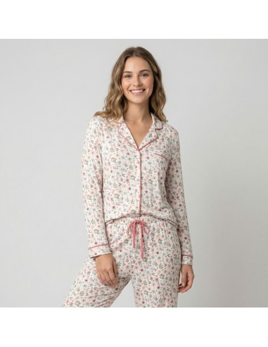 Pijama abierto de mujer de modal...