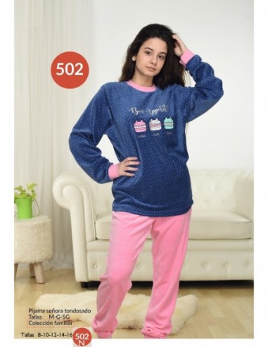 PIJAMA SEÑORA TERCIOPELO KINANIT KIN502