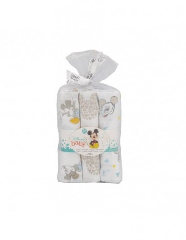 PACK 3 GASAS MICKEY 80x80 CM INTERBABY